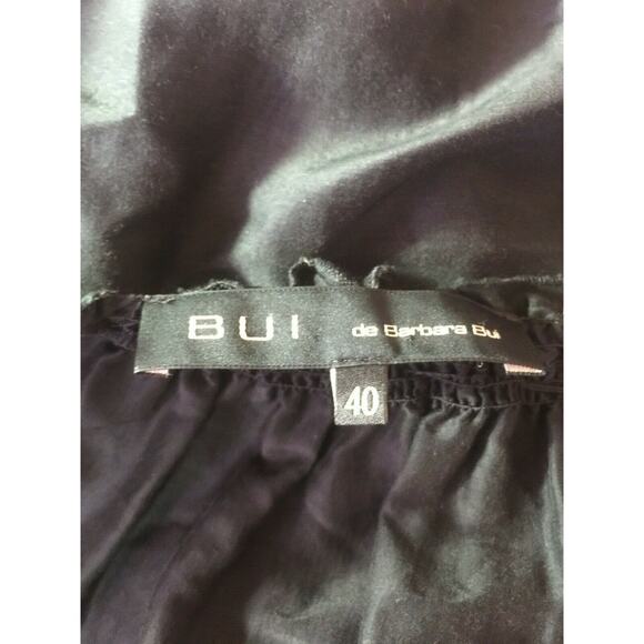 Barbara Bui Top Blouse Ruched Lace Long Sleeve Black Off Shoulder Oversized 40 - Picture 7 of 7